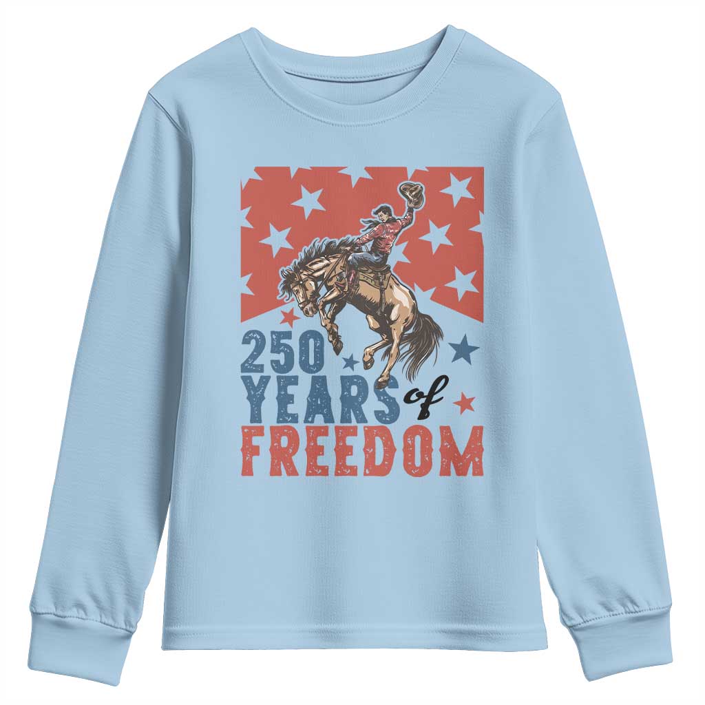 American Rodeo 250th Anniversary Youth Sweatshirt Western Cowboy Patriotic Fourth of July