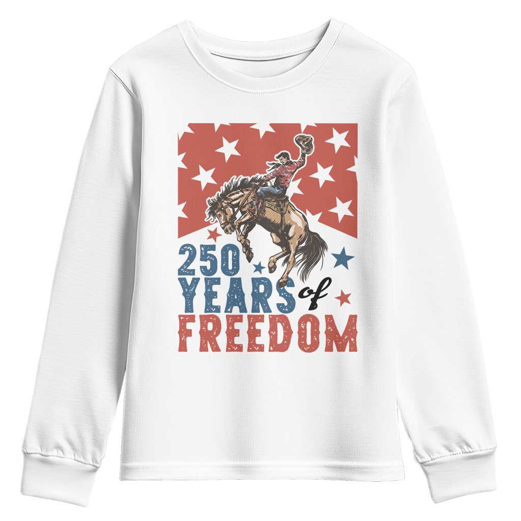 American Rodeo 250th Anniversary Youth Sweatshirt Western Cowboy Patriotic Fourth of July
