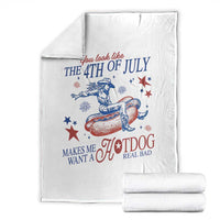 Western Cowgirl You Look Like the 4th of July Throw Blanket Makes Me Want A Hot Dog Real Bad