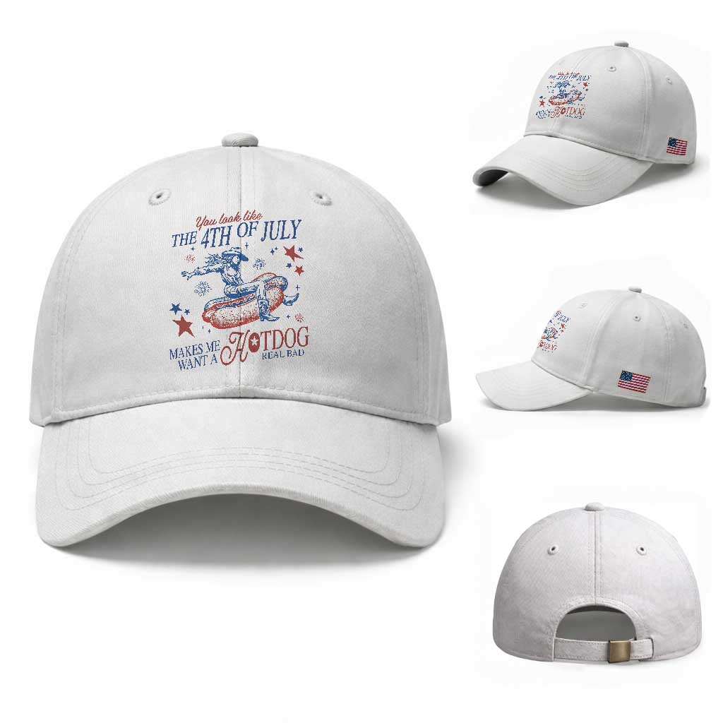 Western Cowgirl You Look Like the 4th of July Baseball Cap Makes Me Want A Hot Dog Real Bad