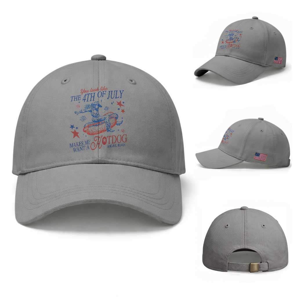 Western Cowgirl You Look Like the 4th of July Baseball Cap Makes Me Want A Hot Dog Real Bad