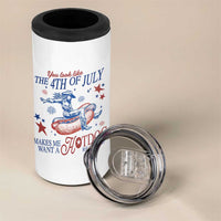 Western Cowgirl You Look Like the 4th of July 4 in 1 Can Cooler Tumbler Makes Me Want A Hot Dog Real Bad