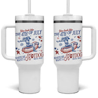 Western Cowgirl You Look Like the 4th of July Tumbler With Handle Makes Me Want A Hot Dog Real Bad