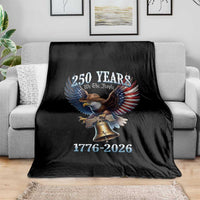 American Rodeo 250th Anniversary Throw Blanket Western Cowboy Eagle Patriotic 4th of July