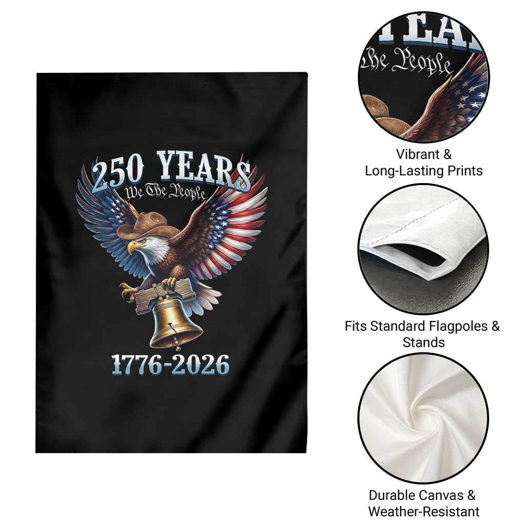 American Rodeo 250th Anniversary Garden Flag Western Cowboy Eagle Patriotic 4th of July