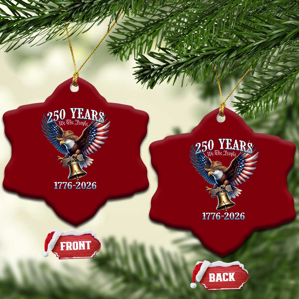 American Rodeo 250th Anniversary Ceramic Ornament Western Cowboy Eagle Patriotic 4th of July