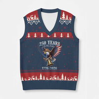 American Rodeo 250th Anniversary V-Neck Knit Sweater Vest Western Cowboy Eagle Patriotic 4th of July