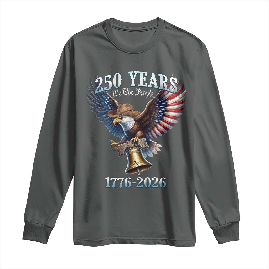American Rodeo 250th Anniversary Long Sleeve Shirt Western Cowboy Eagle Patriotic 4th of July