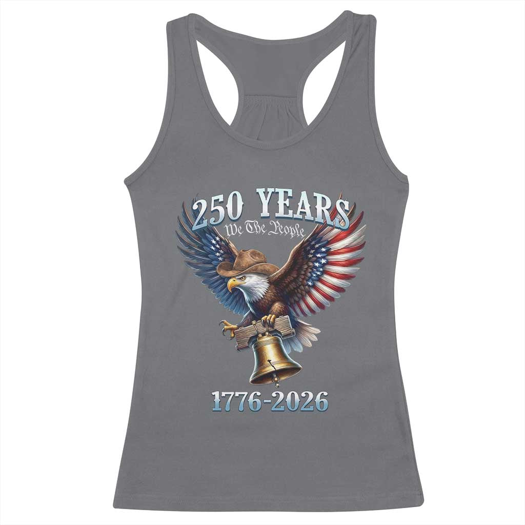 American Rodeo 250th Anniversary Racerback Tank Top Western Cowboy Eagle Patriotic 4th of July