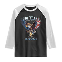 American Rodeo 250th Anniversary Raglan Shirt Western Cowboy Eagle Patriotic 4th of July