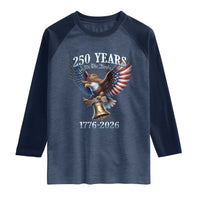 American Rodeo 250th Anniversary Raglan Shirt Western Cowboy Eagle Patriotic 4th of July