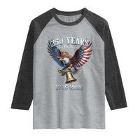 American Rodeo 250th Anniversary Raglan Shirt Western Cowboy Eagle Patriotic 4th of July