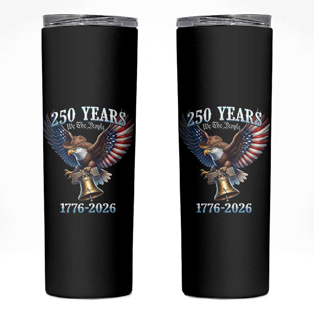 American Rodeo 250th Anniversary Skinny Tumbler Western Cowboy Eagle Patriotic 4th of July