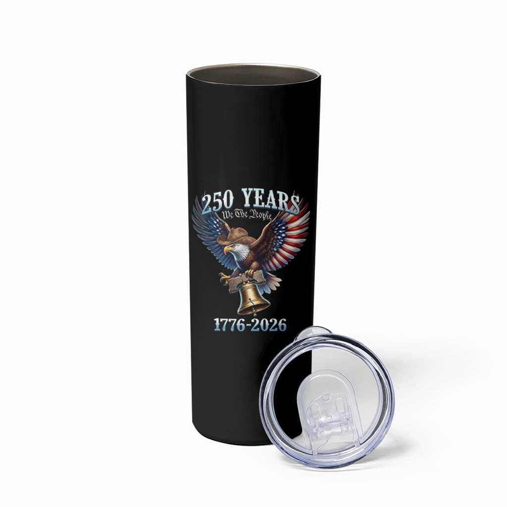 American Rodeo 250th Anniversary Skinny Tumbler Western Cowboy Eagle Patriotic 4th of July
