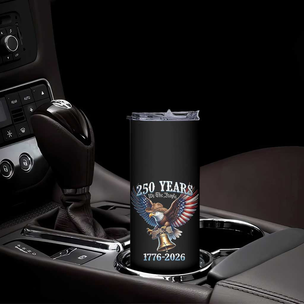 American Rodeo 250th Anniversary Skinny Tumbler Western Cowboy Eagle Patriotic 4th of July