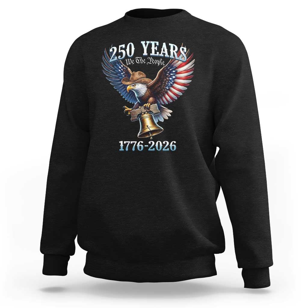 American Rodeo 250th Anniversary Sweatshirt Western Cowboy Eagle Patriotic 4th of July