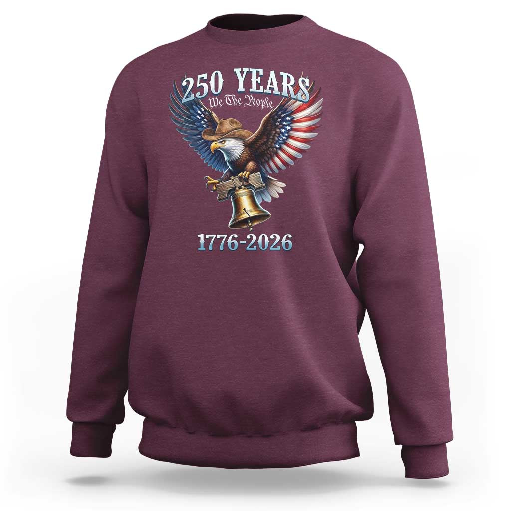 American Rodeo 250th Anniversary Sweatshirt Western Cowboy Eagle Patriotic 4th of July