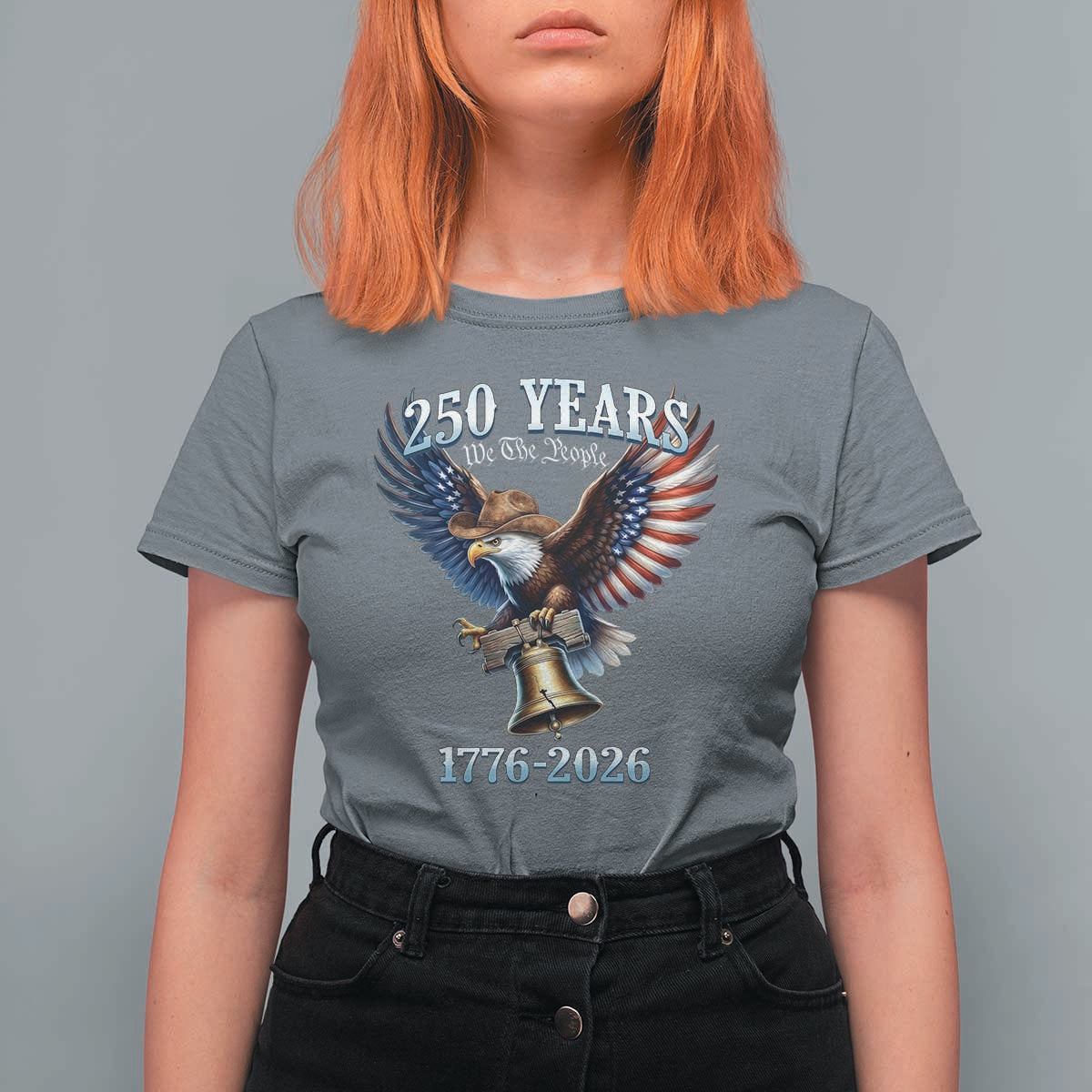 American Rodeo 250th Anniversary T Shirt For Women Western Cowboy Eagle Patriotic 4th of July