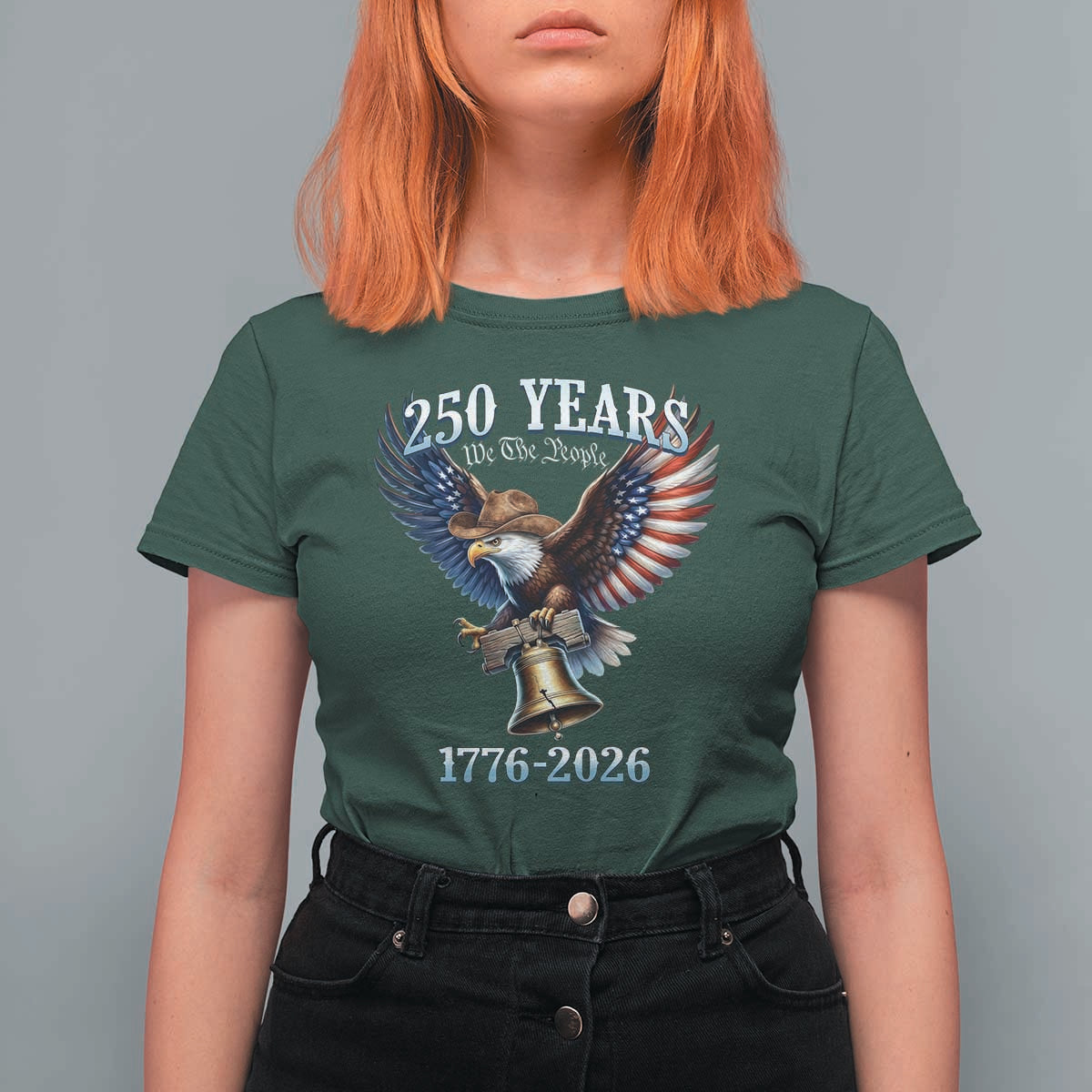 American Rodeo 250th Anniversary T Shirt For Women Western Cowboy Eagle Patriotic 4th of July
