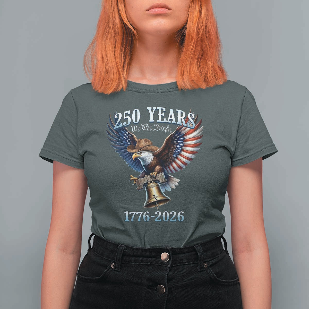 American Rodeo 250th Anniversary T Shirt For Women Western Cowboy Eagle Patriotic 4th of July