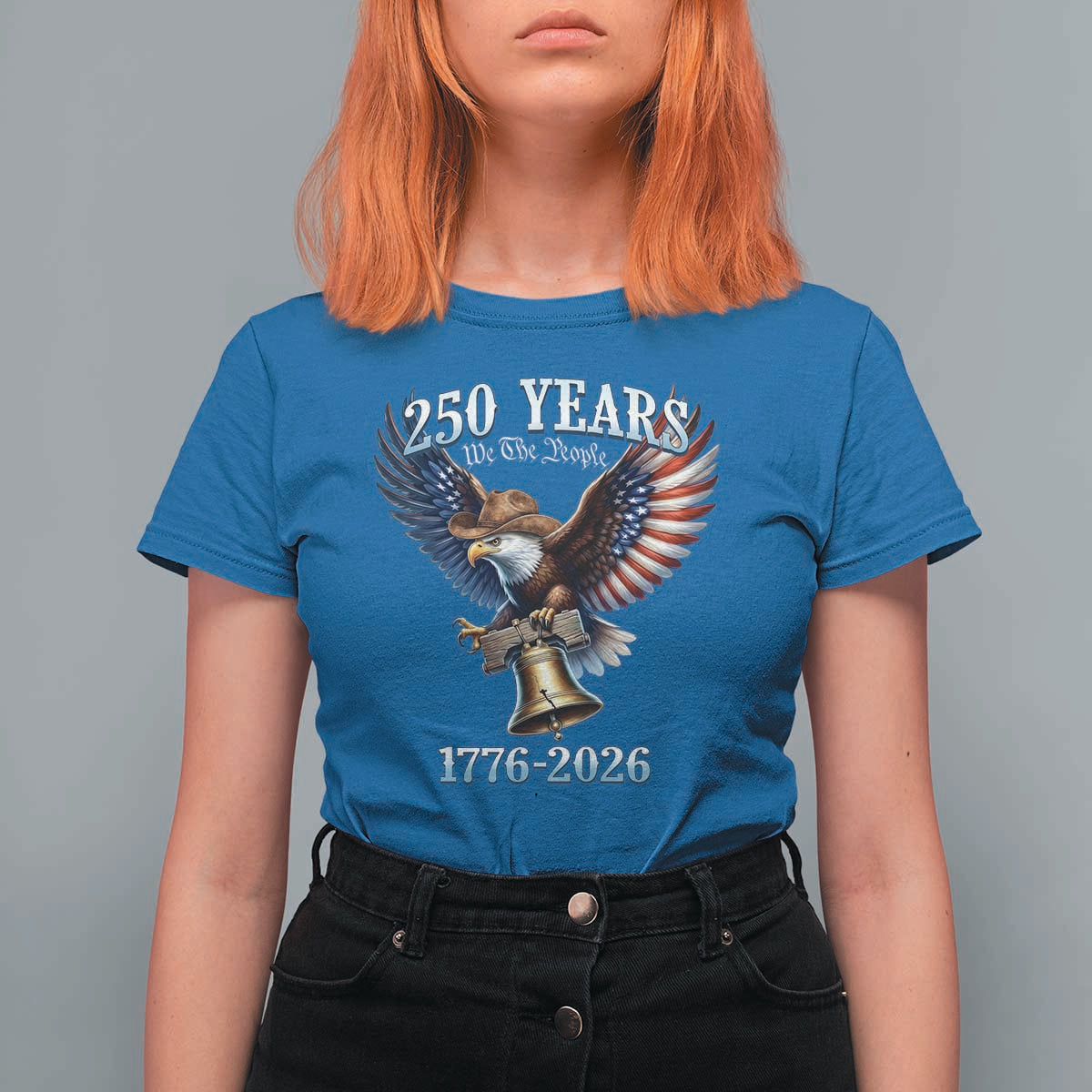 American Rodeo 250th Anniversary T Shirt For Women Western Cowboy Eagle Patriotic 4th of July
