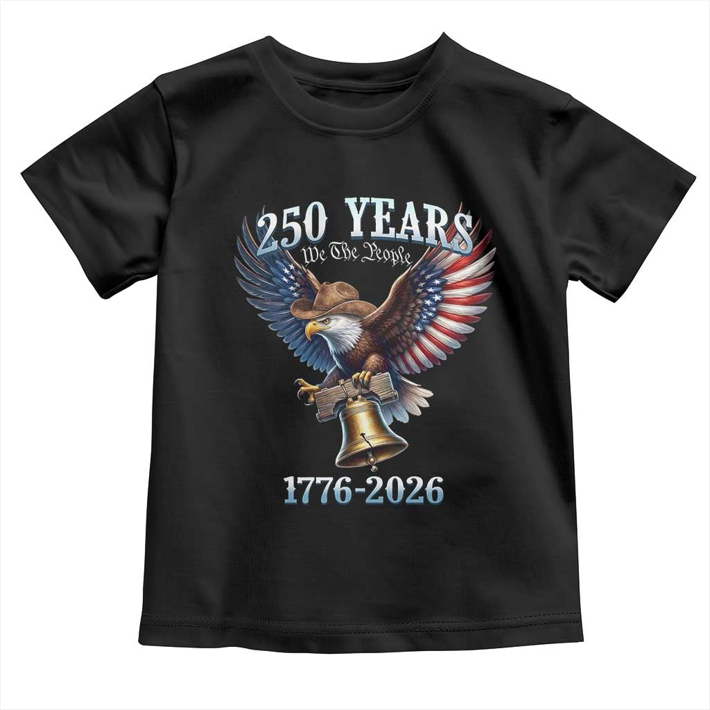 American Rodeo 250th Anniversary Toddler T Shirt Western Cowboy Eagle Patriotic 4th of July