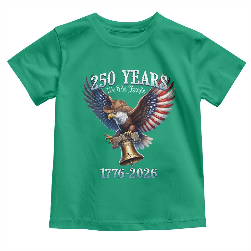 American Rodeo 250th Anniversary Toddler T Shirt Western Cowboy Eagle Patriotic 4th of July