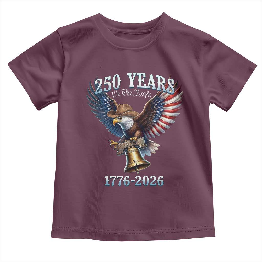 American Rodeo 250th Anniversary Toddler T Shirt Western Cowboy Eagle Patriotic 4th of July