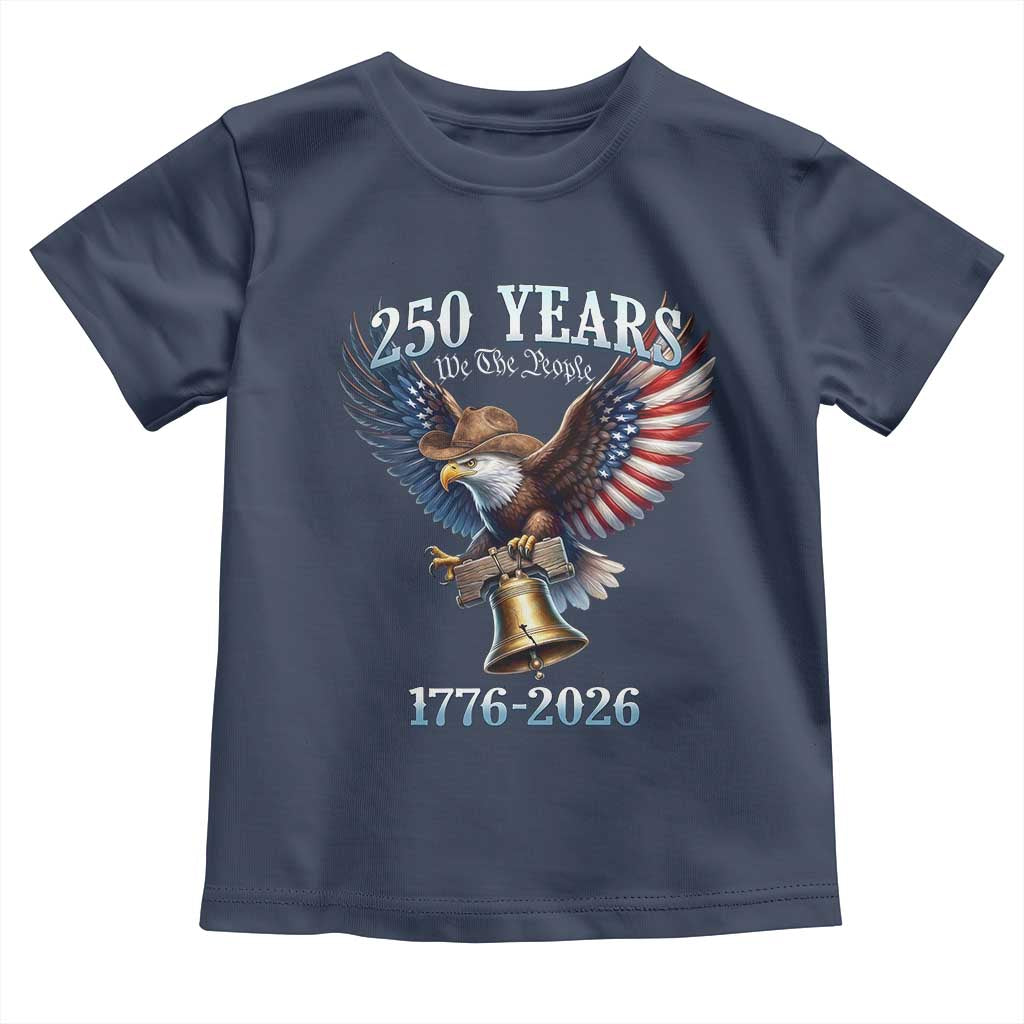 American Rodeo 250th Anniversary Toddler T Shirt Western Cowboy Eagle Patriotic 4th of July