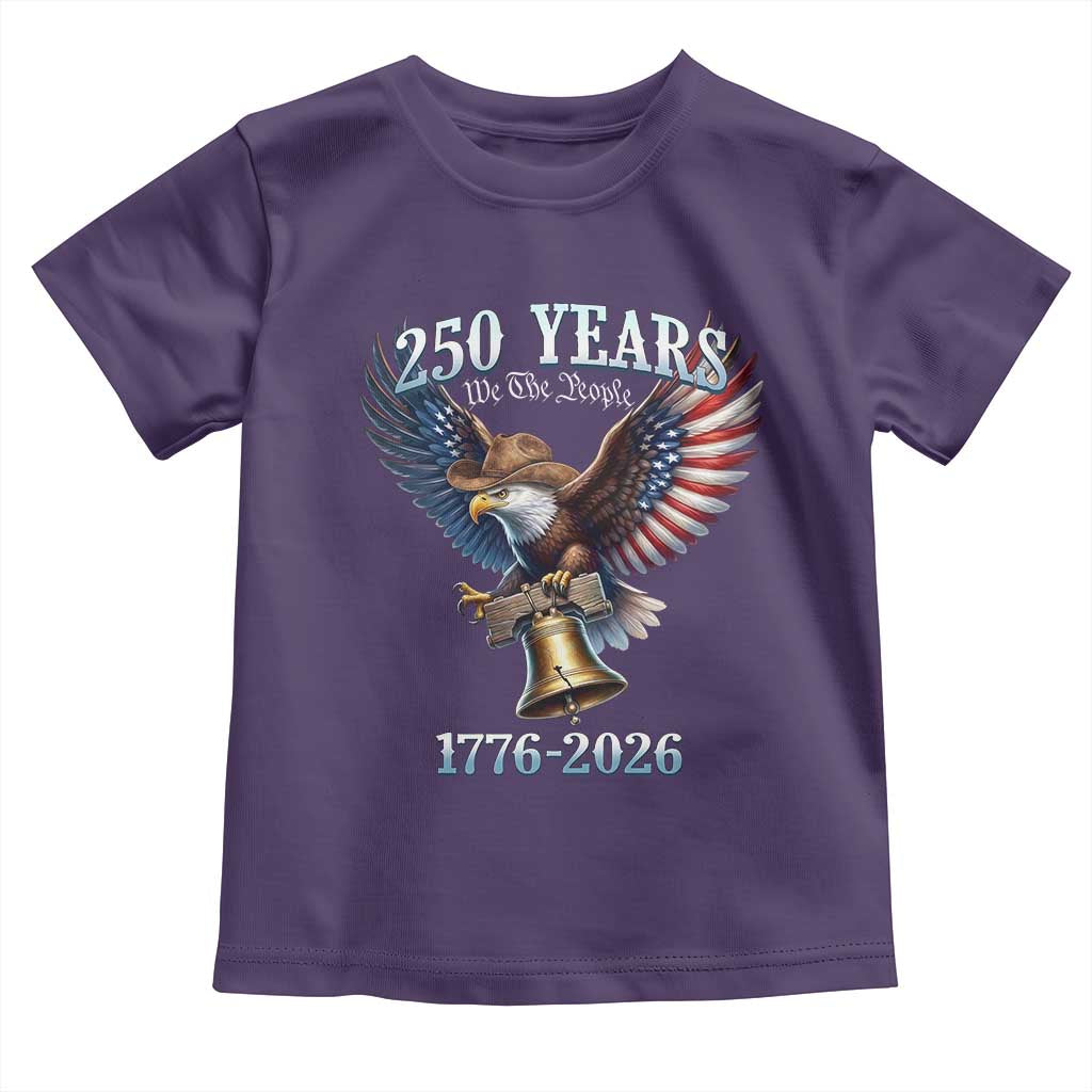 American Rodeo 250th Anniversary Toddler T Shirt Western Cowboy Eagle Patriotic 4th of July