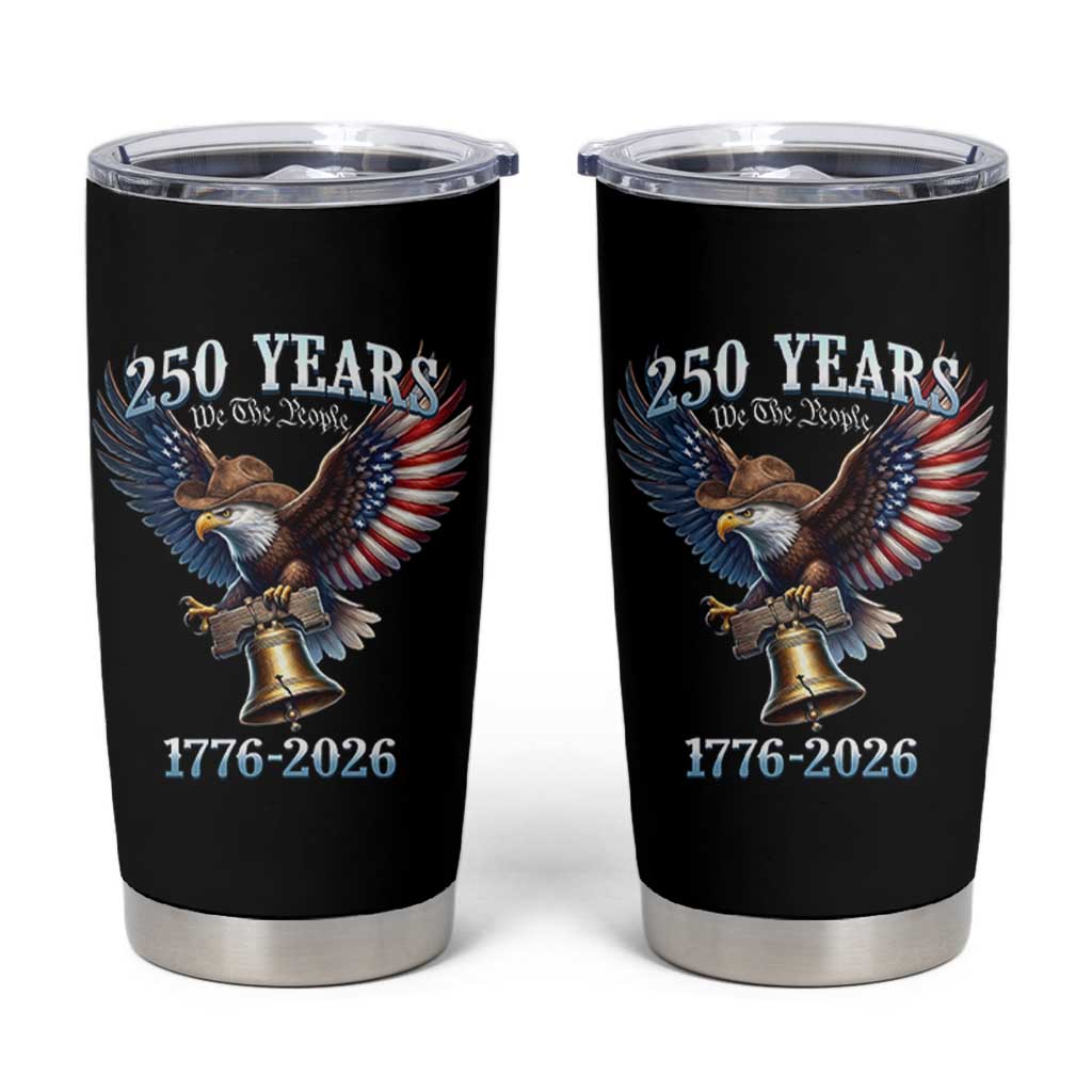 American Rodeo 250th Anniversary Tumbler Cup Western Cowboy Eagle Patriotic 4th of July