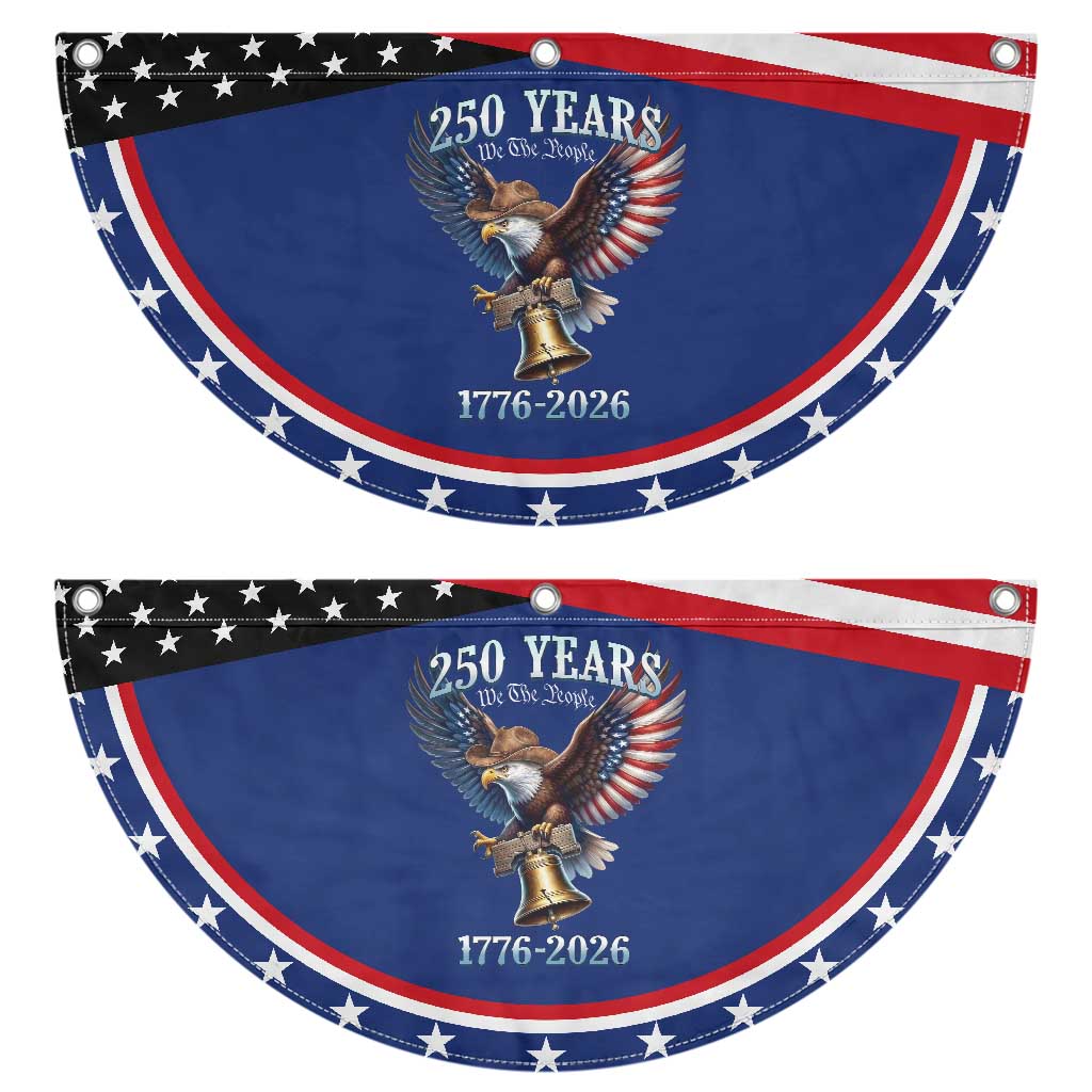 American Rodeo 250th Anniversary Patriotic Fan Flag Western Cowboy Eagle 4th of July