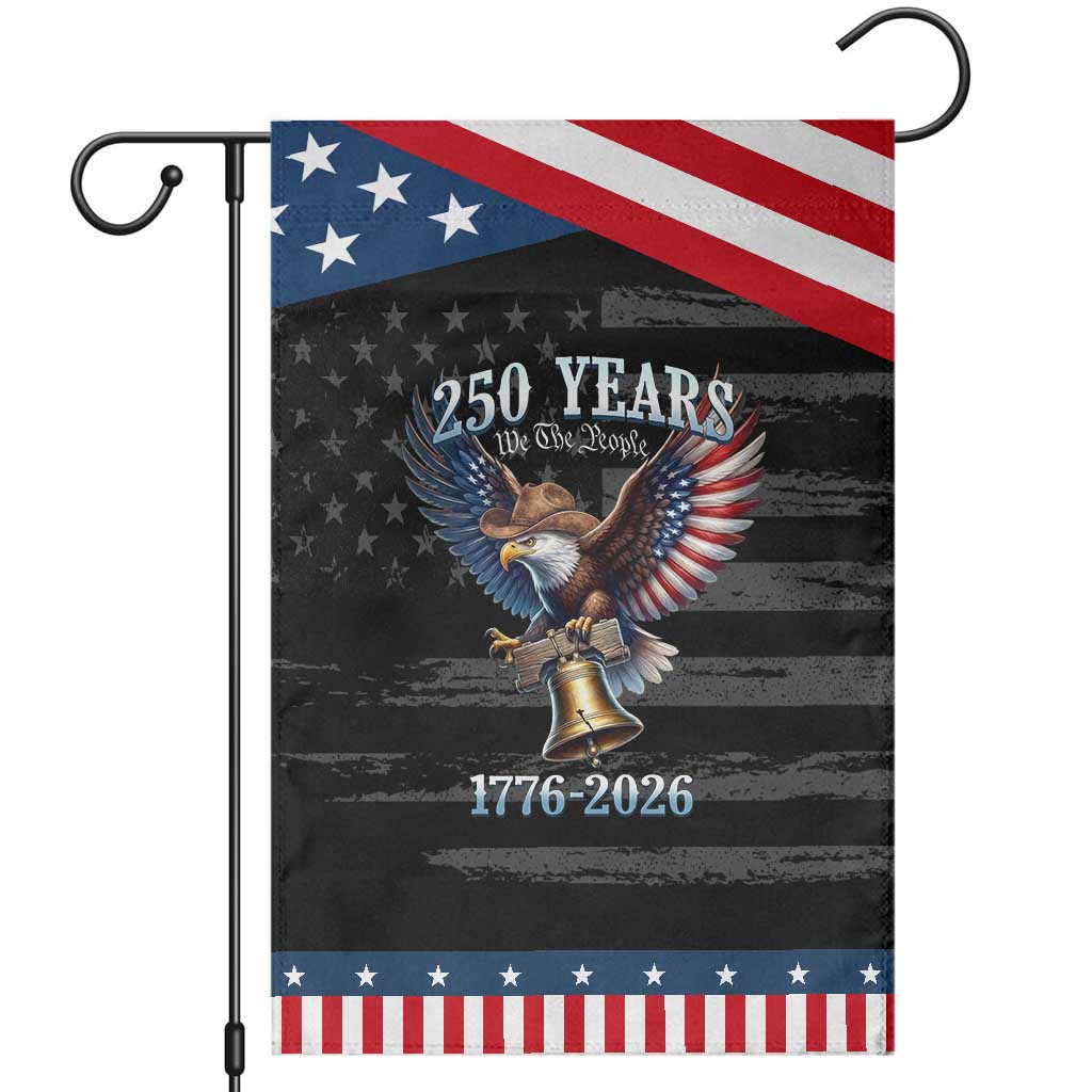 American Rodeo 250th Anniversary Patriotic Garden Flag Western Cowboy Eagle Patriotic 4th of July