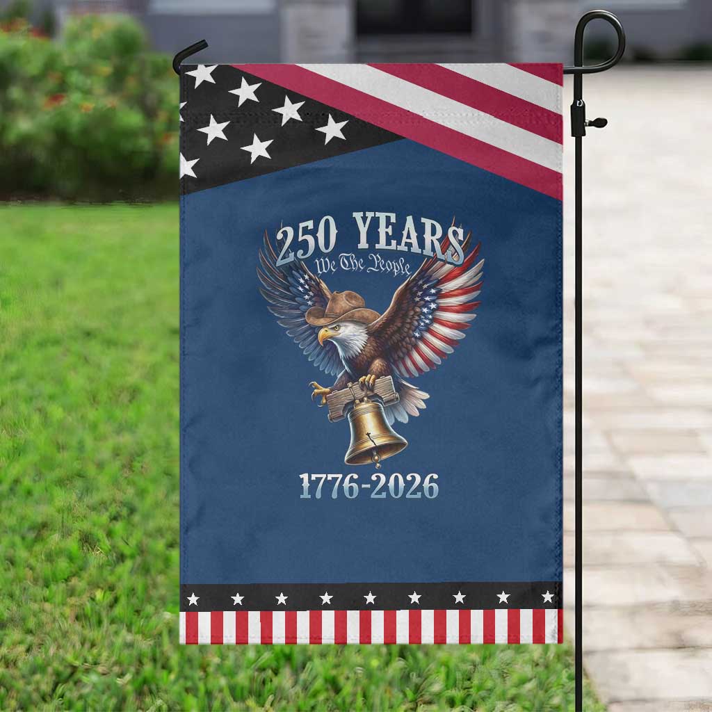 American Rodeo 250th Anniversary Patriotic Garden Flag Western Cowboy Eagle Patriotic 4th of July