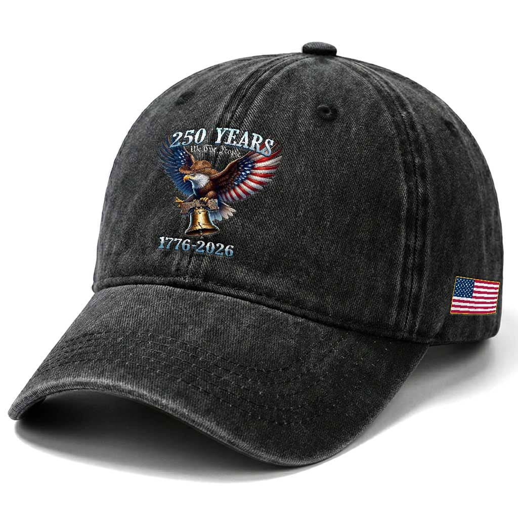 American Rodeo 250th Anniversary Washed Cotton Baseball Cap Western Cowboy Eagle Patriotic 4th of July