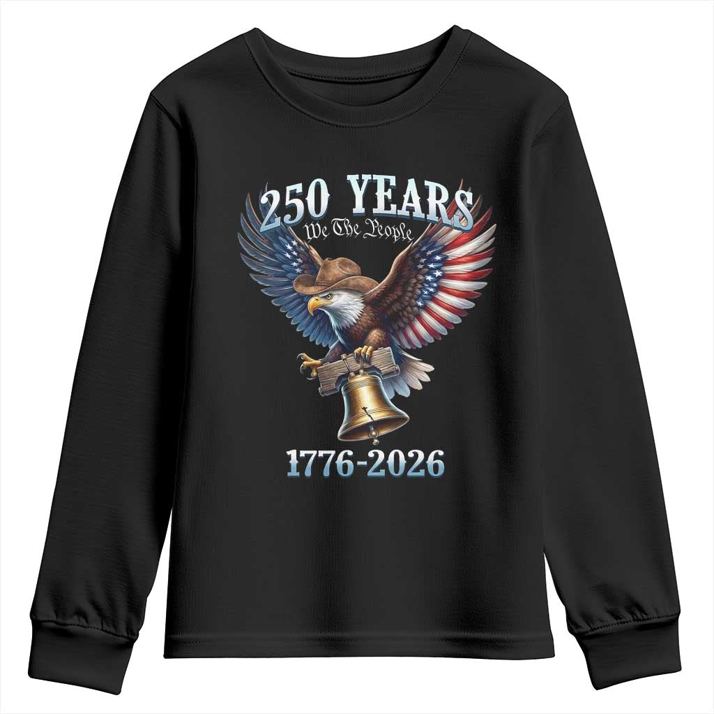 American Rodeo 250th Anniversary Youth Sweatshirt Western Cowboy Eagle Patriotic 4th of July