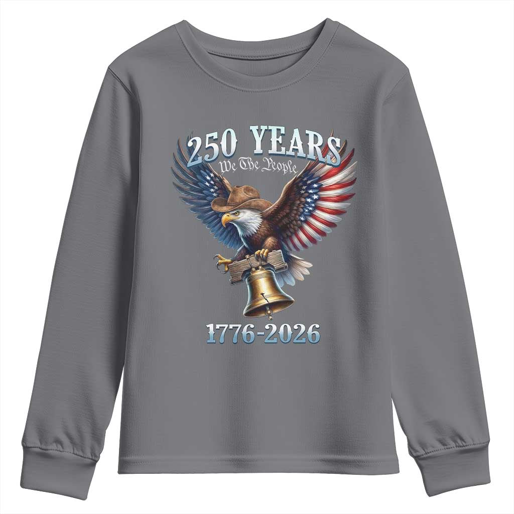 American Rodeo 250th Anniversary Youth Sweatshirt Western Cowboy Eagle Patriotic 4th of July