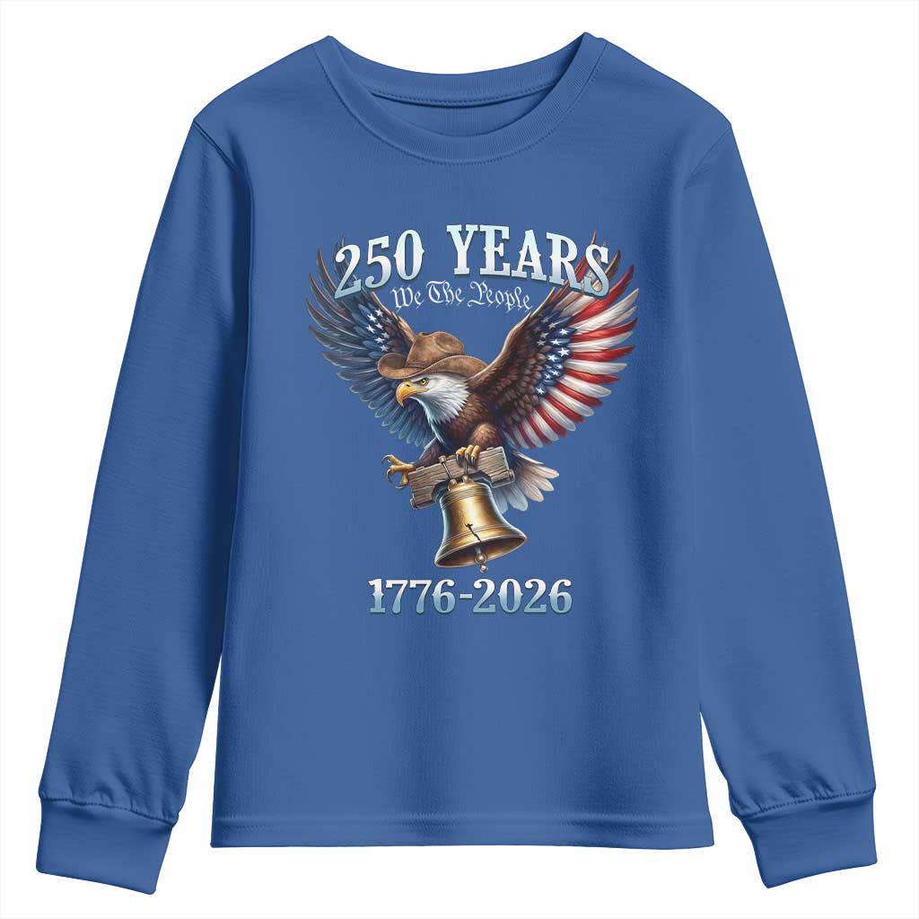 American Rodeo 250th Anniversary Youth Sweatshirt Western Cowboy Eagle Patriotic 4th of July