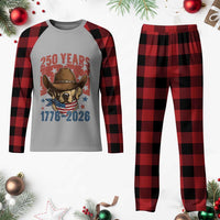 250th America Anniversary Plaid Pajama Set Western Golden Retriever 4th of July
