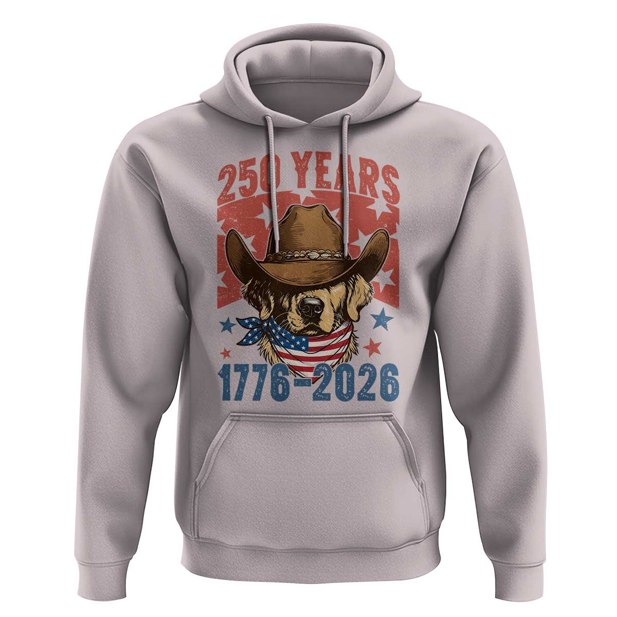 250th America Anniversary Hoodie Western Golden Retriever 4th of July