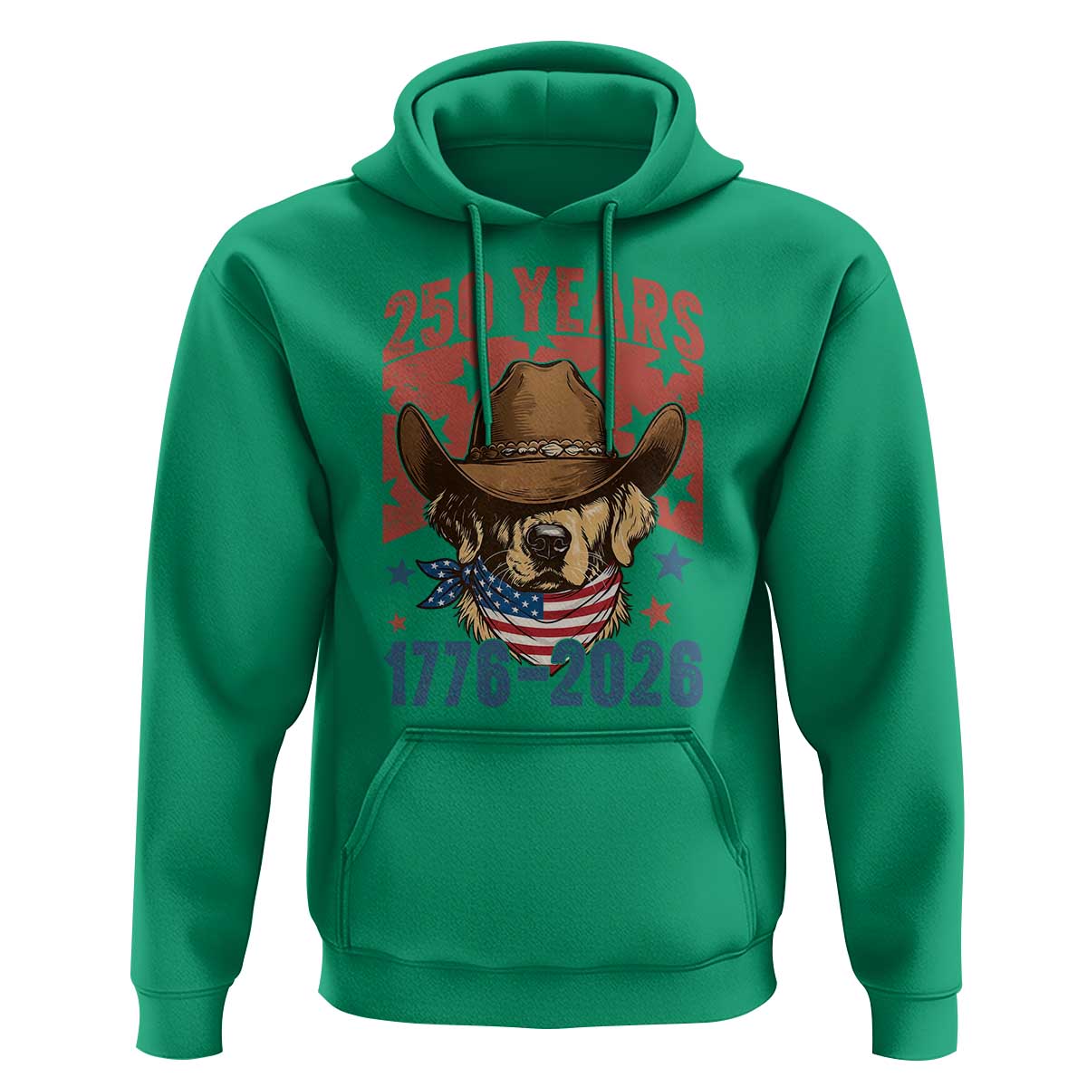 250th America Anniversary Hoodie Western Golden Retriever 4th of July