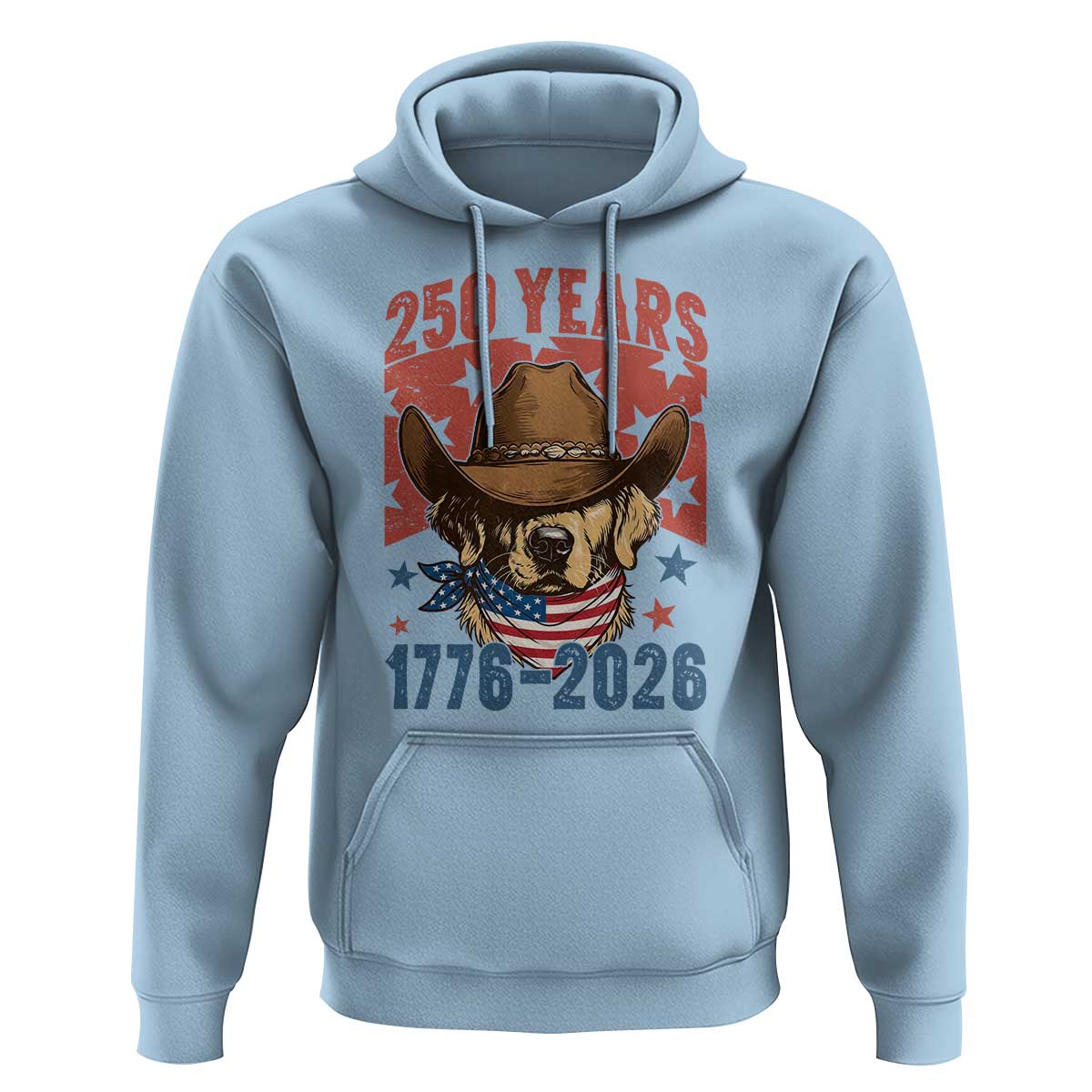250th America Anniversary Hoodie Western Golden Retriever 4th of July