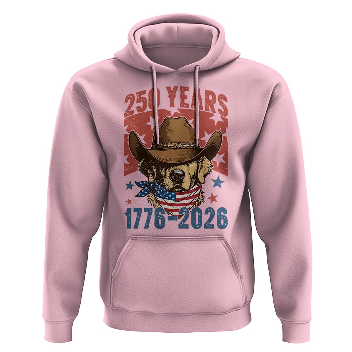250th America Anniversary Hoodie Western Golden Retriever 4th of July