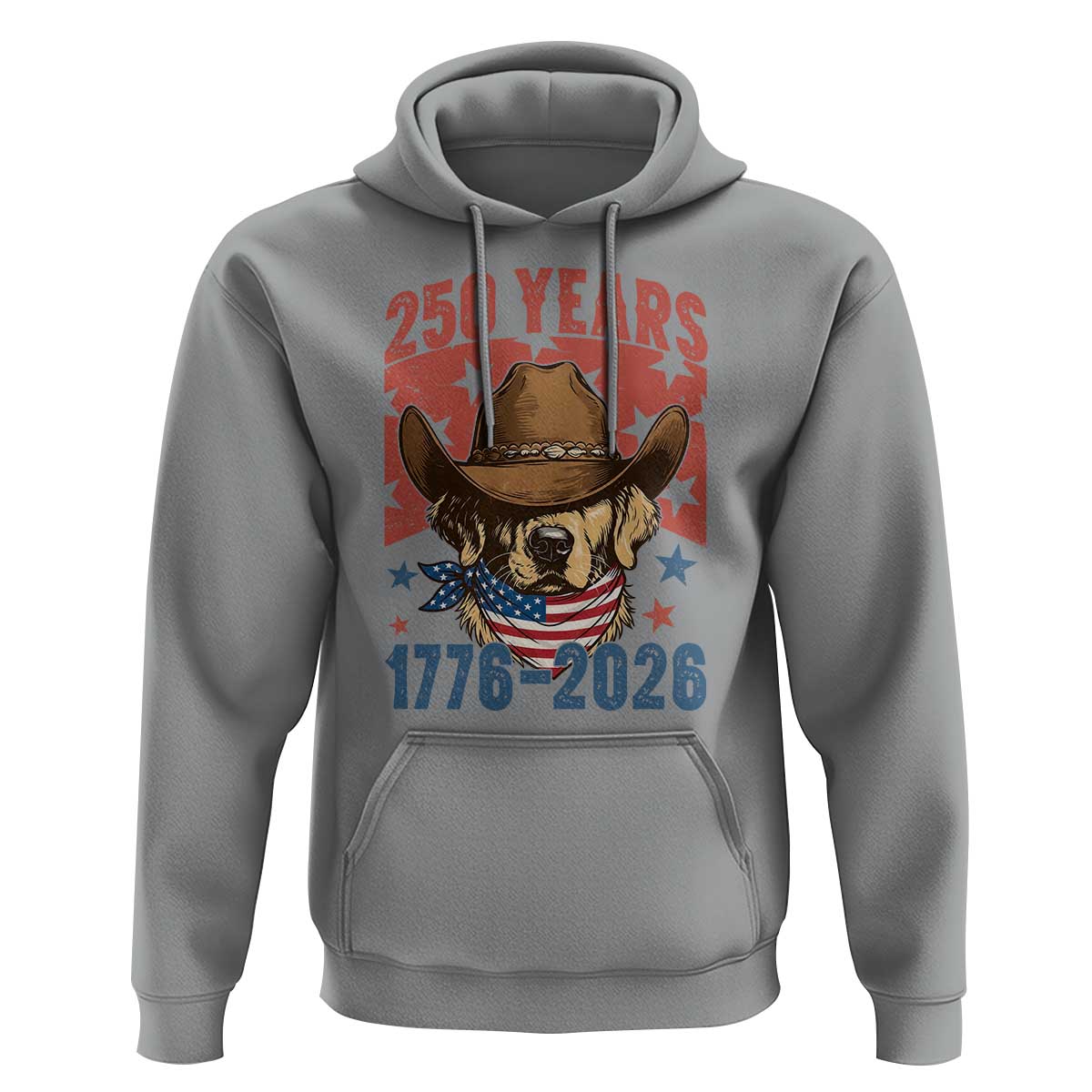 250th America Anniversary Hoodie Western Golden Retriever 4th of July