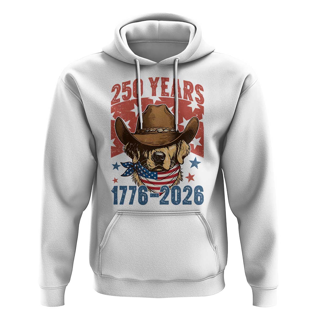 250th America Anniversary Hoodie Western Golden Retriever 4th of July
