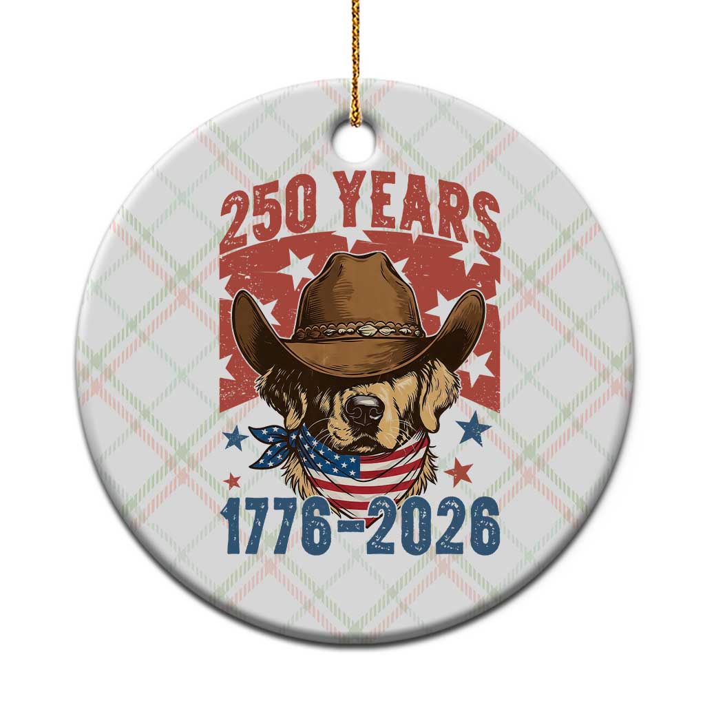 250th America Anniversary Ceramic Ornament Western Golden Retriever 4th of July