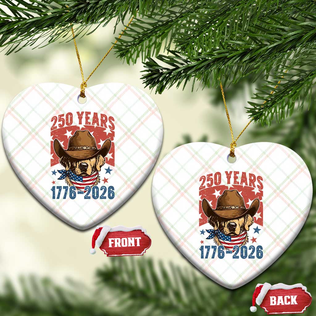 250th America Anniversary Ceramic Ornament Western Golden Retriever 4th of July