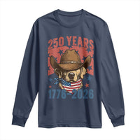 250th America Anniversary Long Sleeve Shirt Western Golden Retriever 4th of July