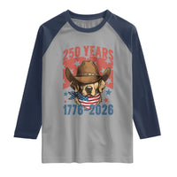 250th America Anniversary Raglan Shirt Western Golden Retriever 4th of July