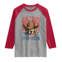 250th America Anniversary Raglan Shirt Western Golden Retriever 4th of July